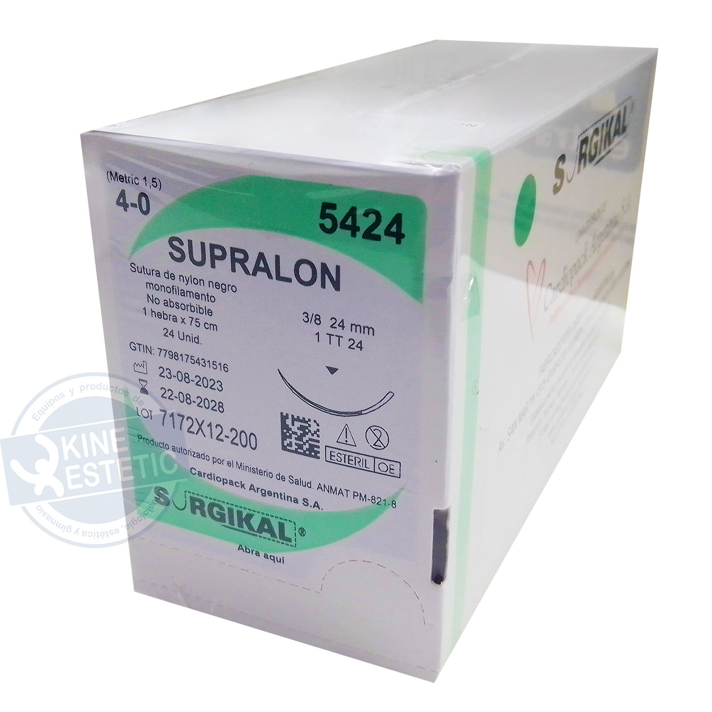 Sutura Nylon Monofilamento Calibre Con Aguja Mm Tipo Ethilon